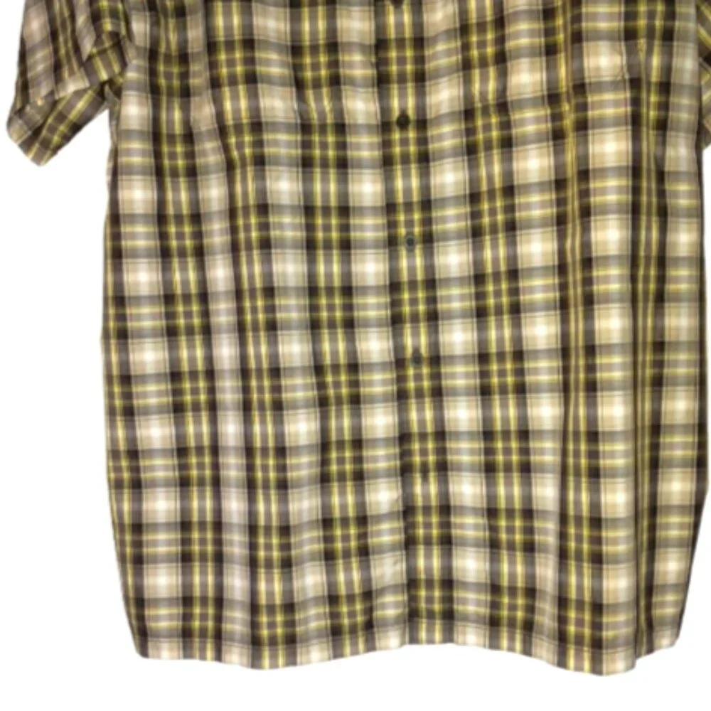 The North Face Men's Plaid Button Up Shirt XL Short Sleeve 2 Pocket Outdoor EUC
